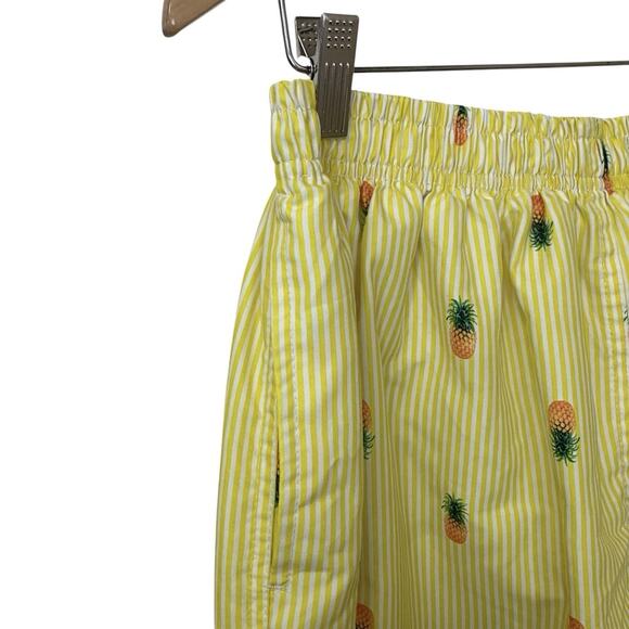 Uzzi Mens Size XXL Yellow White Striped Pineapple Swim Trunks Shorts Brief Liner - Picture 4 of 8